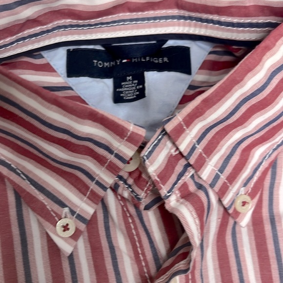 TOMMY HILFIGER stripe long sleeve mens button down shirt - Picture 2 of 6